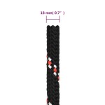 vidaXL Frânghie de barcă, negru, 18 mm, 25 m, polipropilenă
