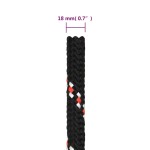 vidaXL Frânghie de barcă, negru, 18 mm, 100 m, polipropilenă vidaXL Frânghie de barcă, negru, 18 mm, 100 m, polipropilenă