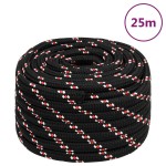 vidaXL Frânghie de barcă, negru, 20 mm, 25 m, polipropilenă vidaXL Frânghie de barcă, negru, 20 mm, 25 m, polipropilenă