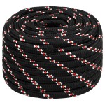 vidaXL Frânghie de barcă, negru, 20 mm, 50 m, polipropilenă vidaXL Frânghie de barcă, negru, 20 mm, 50 m, polipropilenă