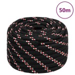 vidaXL Frânghie de barcă, negru, 20 mm, 50 m, polipropilenă vidaXL Frânghie de barcă, negru, 20 mm, 50 m, polipropilenă