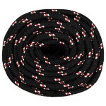 vidaXL Frânghie de barcă, negru, 20 mm, 50 m, polipropilenă vidaXL Frânghie de barcă, negru, 20 mm, 50 m, polipropilenă