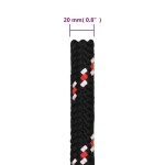vidaXL Frânghie de barcă, negru, 20 mm, 50 m, polipropilenă vidaXL Frânghie de barcă, negru, 20 mm, 50 m, polipropilenă