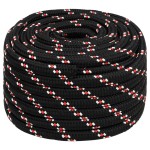 vidaXL Frânghie de barcă, negru, 20 mm, 100 m, polipropilenă vidaXL Frânghie de barcă, negru, 20 mm, 100 m, polipropilenă