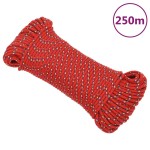 vidaXL Frânghie de barcă, roșu, 4 mm, 250 m, polipropilenă vidaXL Frânghie de barcă, roșu, 4 mm, 250 m, polipropilenă
