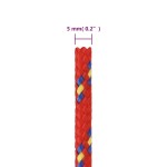 vidaXL Frânghie de barcă, roșu, 5 mm, 25 m, polipropilenă vidaXL Frânghie de barcă, roșu, 5 mm, 25 m, polipropilenă