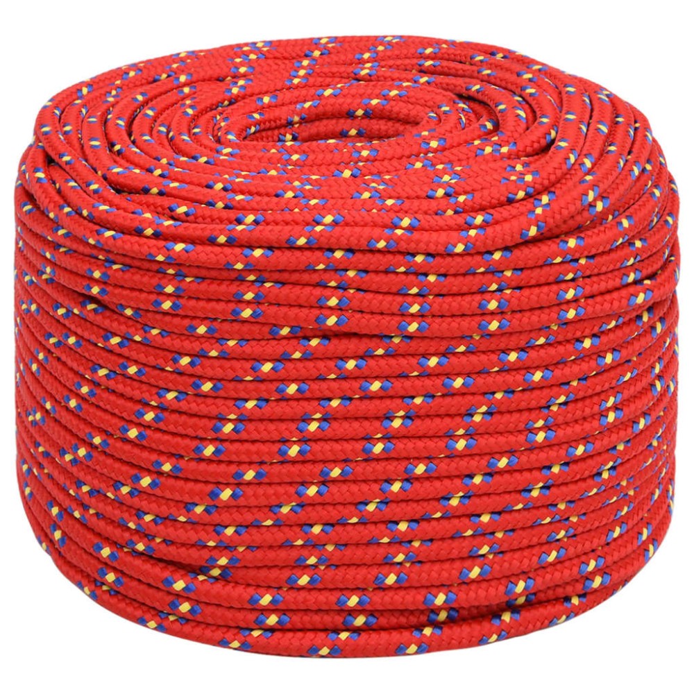 vidaXL Frânghie de barcă, roșu, 6 mm, 25 m, polipropilenă