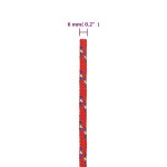 vidaXL Frânghie de barcă, roșu, 6 mm, 25 m, polipropilenă