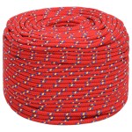 vidaXL Frânghie de barcă, roșu, 8 mm, 50 m, polipropilenă vidaXL Frânghie de barcă, roșu, 8 mm, 50 m, polipropilenă
