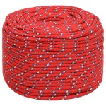 vidaXL Frânghie de barcă, roșu, 8 mm, 250 m, polipropilenă vidaXL Frânghie de barcă, roșu, 8 mm, 250 m, polipropilenă