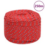 vidaXL Frânghie de barcă, roșu, 8 mm, 250 m, polipropilenă vidaXL Frânghie de barcă, roșu, 8 mm, 250 m, polipropilenă
