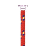 vidaXL Frânghie de barcă, roșu, 14 mm, 100 m, polipropilenă vidaXL Frânghie de barcă, roșu, 14 mm, 100 m, polipropilenă