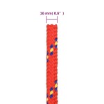 vidaXL Frânghie de barcă, roșu, 16 mm, 100 m, polipropilenă vidaXL Frânghie de barcă, roșu, 16 mm, 100 m, polipropilenă