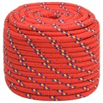 vidaXL Frânghie de barcă, roșu, 18 mm, 100 m, polipropilenă
