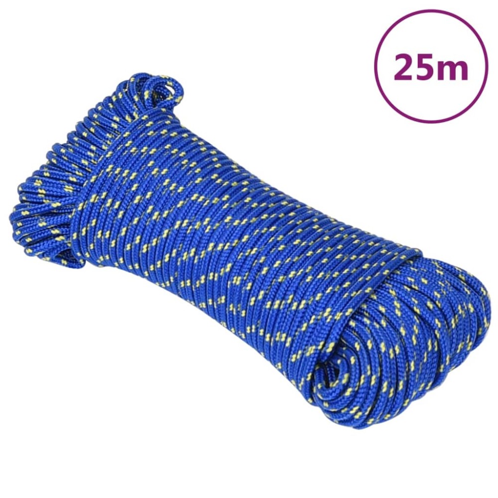 vidaXL Frânghie de barcă, albastru, 4 mm, 25 m, polipropilenă