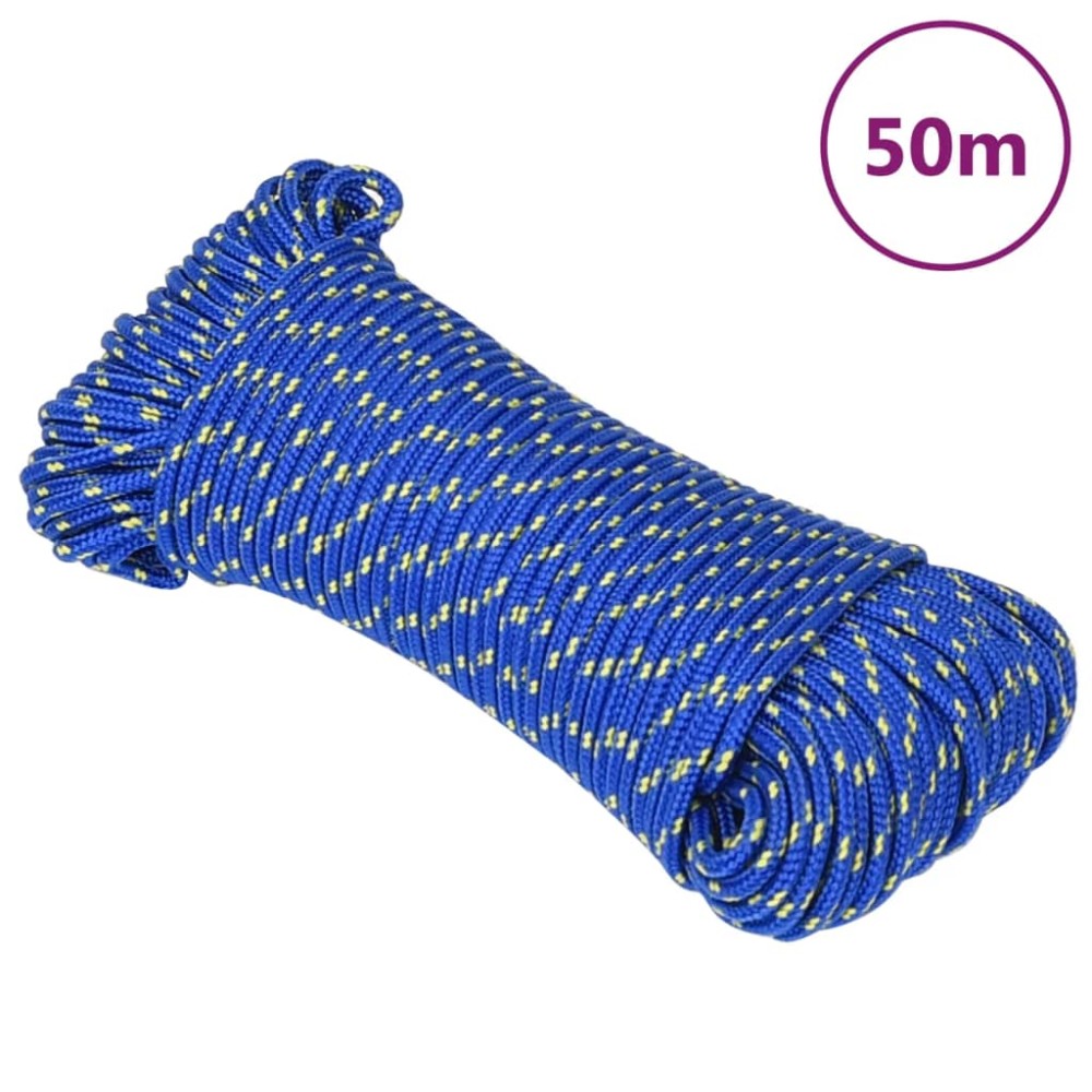vidaXL Frânghie de barcă, albastru, 4 mm, 50 m, polipropilenă