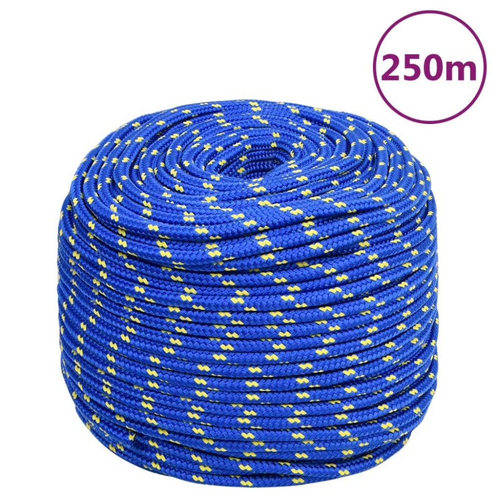 vidaXL Frânghie de barcă, albastru, 8 mm, 250 m, polipropilenă