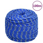 vidaXL Frânghie de barcă, albastru, 10 mm, 100 m, polipropilenă vidaXL Frânghie de barcă, albastru, 10 mm, 100 m, polipropilenă