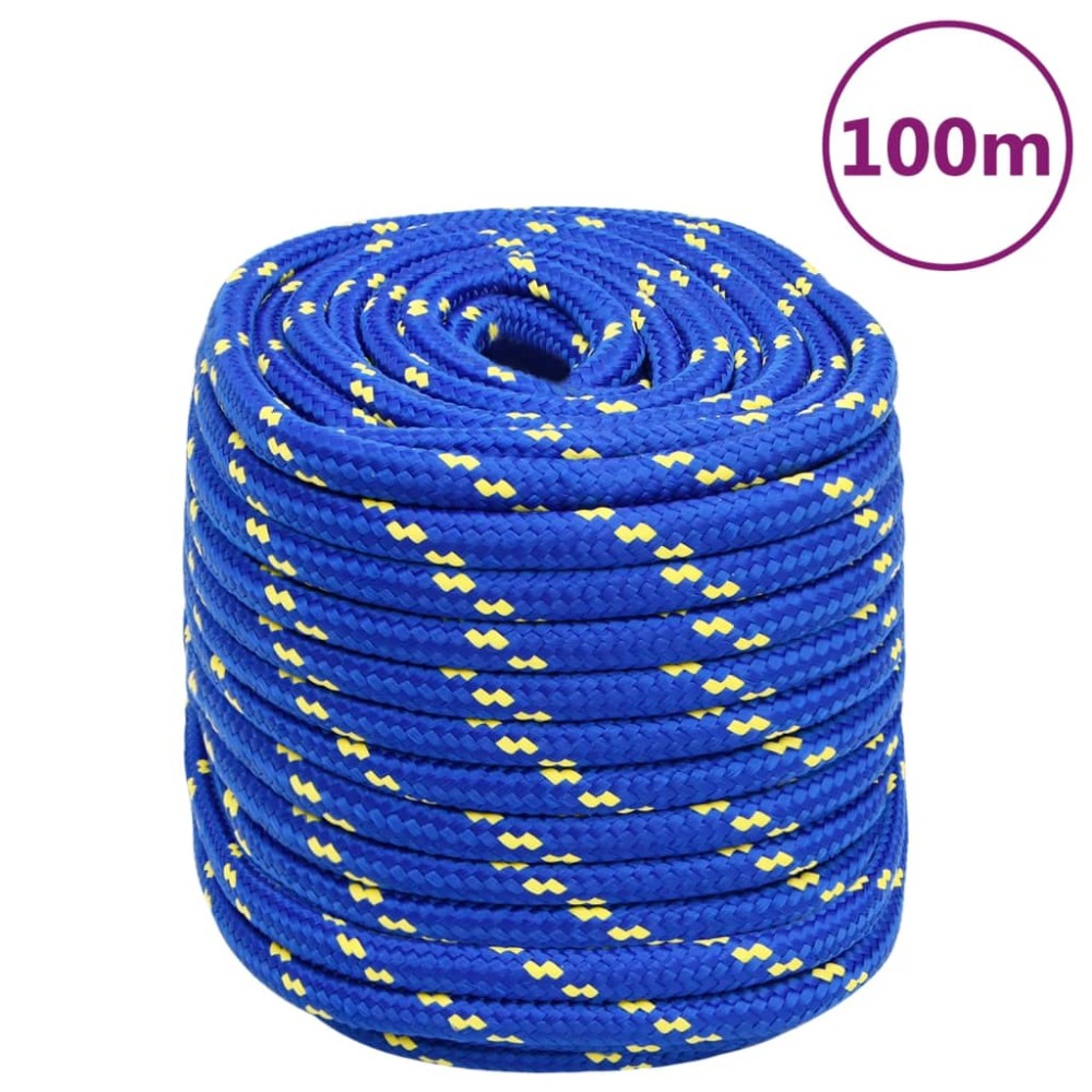 vidaXL Frânghie de barcă, albastru, 16 mm, 100 m, polipropilenă