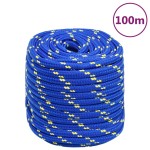 vidaXL Frânghie de barcă, albastru, 16 mm, 100 m, polipropilenă vidaXL Frânghie de barcă, albastru, 16 mm, 100 m, polipropilenă
