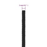 vidaXL Frânghie de barcă, negru complet, 2 mm, 25 m, polipropilenă vidaXL Frânghie de barcă, negru complet, 2 mm, 25 m, polipropilenă