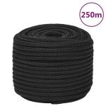 vidaXL Frânghie de barcă, negru complet, 12 mm, 250 m, polipropilenă vidaXL Frânghie de barcă, negru complet, 12 mm, 250 m, polipropilenă