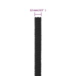 vidaXL Frânghie de barcă, negru complet, 12 mm, 250 m, polipropilenă vidaXL Frânghie de barcă, negru complet, 12 mm, 250 m, polipropilenă
