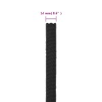 vidaXL Frânghie de barcă, negru complet, 14 mm, 100 m, polipropilenă vidaXL Frânghie de barcă, negru complet, 14 mm, 100 m, polipropilenă