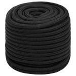 vidaXL Frânghie de barcă, negru complet, 16 mm, 100 m, polipropilenă vidaXL Frânghie de barcă, negru complet, 16 mm, 100 m, polipropilenă