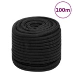 vidaXL Frânghie de barcă, negru complet, 16 mm, 100 m, polipropilenă vidaXL Frânghie de barcă, negru complet, 16 mm, 100 m, polipropilenă