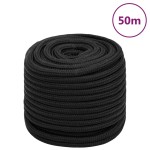 vidaXL Frânghie de barcă, negru complet, 18 mm, 50 m, polipropilenă vidaXL Frânghie de barcă, negru complet, 18 mm, 50 m, polipropilenă