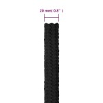 vidaXL Frânghie de barcă, negru complet, 20 mm, 50 m, polipropilenă vidaXL Frânghie de barcă, negru complet, 20 mm, 50 m, polipropilenă