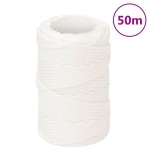vidaXL Frânghie de barcă, alb complet, 2 mm, 50 m, polipropilenă vidaXL Frânghie de barcă, alb complet, 2 mm, 50 m, polipropilenă