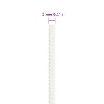 vidaXL Frânghie de barcă, alb complet, 2 mm, 100 m, polipropilenă vidaXL Frânghie de barcă, alb complet, 2 mm, 100 m, polipropilenă