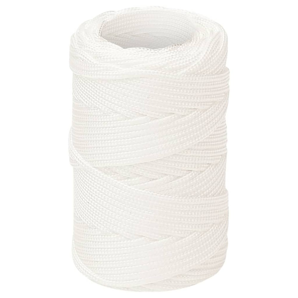 vidaXL Frânghie de barcă, alb complet, 2 mm, 250 m, polipropilenă