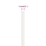 vidaXL Frânghie de barcă, alb complet, 2 mm, 250 m, polipropilenă vidaXL Frânghie de barcă, alb complet, 2 mm, 250 m, polipropilenă