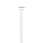 vidaXL Frânghie de barcă, alb complet, 3 mm, 50 m, polipropilenă vidaXL Frânghie de barcă, alb complet, 3 mm, 50 m, polipropilenă