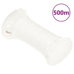 vidaXL Frânghie de barcă, alb complet, 3 mm, 500 m, polipropilenă vidaXL Frânghie de barcă, alb complet, 3 mm, 500 m, polipropilenă