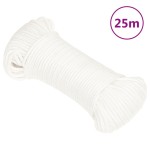 vidaXL Frânghie de barcă, alb complet, 4 mm, 25 m, polipropilenă vidaXL Frânghie de barcă, alb complet, 4 mm, 25 m, polipropilenă