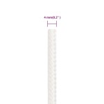 vidaXL Frânghie de barcă, alb complet, 4 mm, 25 m, polipropilenă vidaXL Frânghie de barcă, alb complet, 4 mm, 25 m, polipropilenă