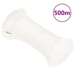 vidaXL Frânghie de barcă, alb complet, 4 mm, 500 m, polipropilenă vidaXL Frânghie de barcă, alb complet, 4 mm, 500 m, polipropilenă