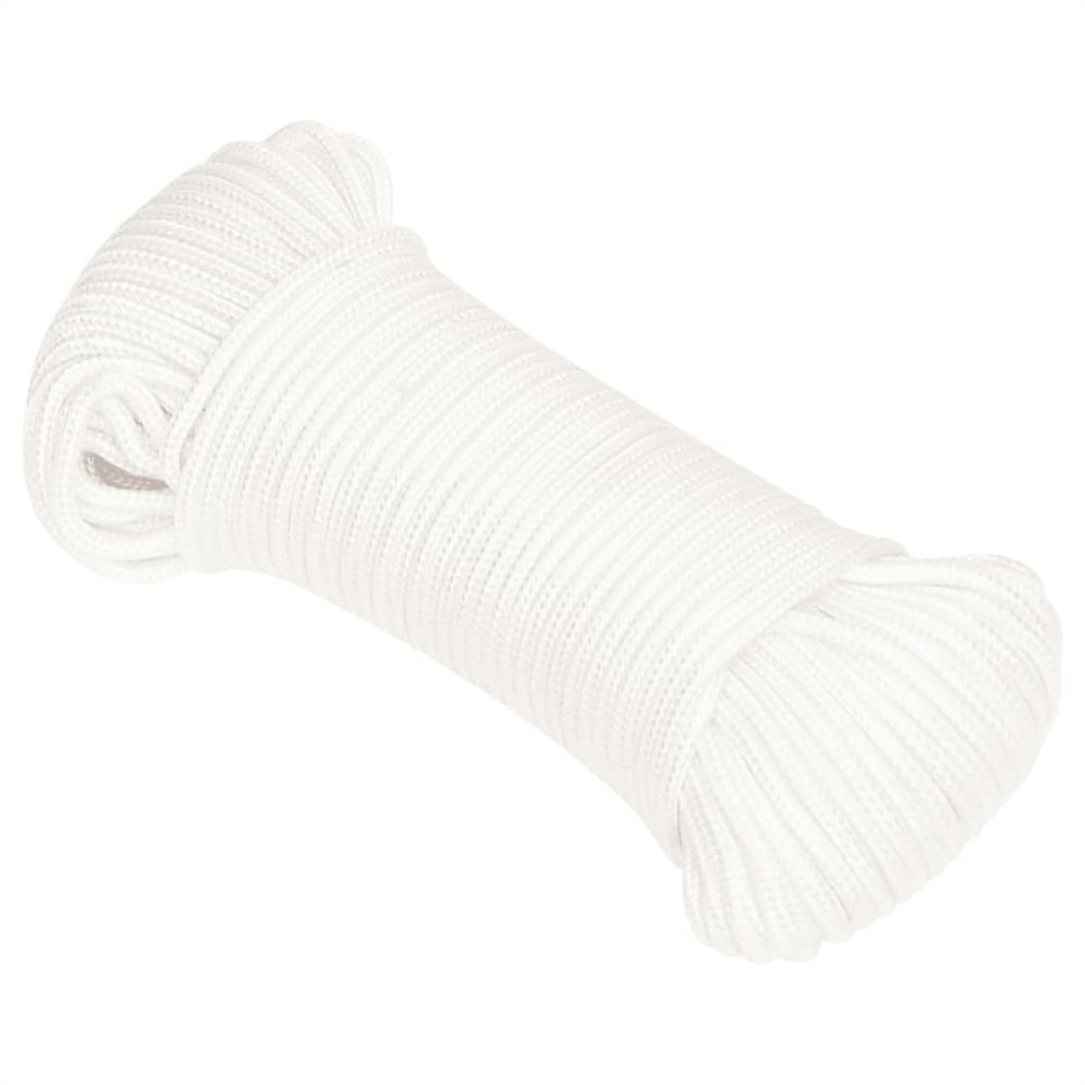 vidaXL Frânghie de barcă, alb complet, 5 mm, 500 m, polipropilenă