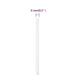 vidaXL Frânghie de barcă, alb complet, 6 mm, 25 m, polipropilenă