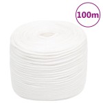 vidaXL Frânghie de barcă, alb complet, 6 mm, 100 m, polipropilenă vidaXL Frânghie de barcă, alb complet, 6 mm, 100 m, polipropilenă