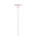 vidaXL Frânghie de barcă, alb complet, 6 mm, 100 m, polipropilenă vidaXL Frânghie de barcă, alb complet, 6 mm, 100 m, polipropilenă