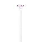 vidaXL Frânghie de barcă, alb complet, 8 mm, 25 m, polipropilenă vidaXL Frânghie de barcă, alb complet, 8 mm, 25 m, polipropilenă