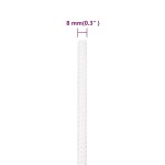 vidaXL Frânghie de barcă, alb complet, 8 mm, 250 m, polipropilenă vidaXL Frânghie de barcă, alb complet, 8 mm, 250 m, polipropilenă