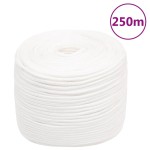 vidaXL Frânghie de barcă, alb complet, 10 mm, 250 m, polipropilenă vidaXL Frânghie de barcă, alb complet, 10 mm, 250 m, polipropilenă
