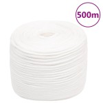 vidaXL Frânghie de barcă, alb complet, 10 mm, 500 m, polipropilenă vidaXL Frânghie de barcă, alb complet, 10 mm, 500 m, polipropilenă