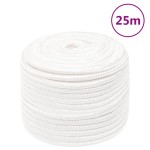 vidaXL Frânghie de barcă, alb complet, 12 mm, 25 m, polipropilenă vidaXL Frânghie de barcă, alb complet, 12 mm, 25 m, polipropilenă